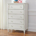 5 Drawer Chipped White Chest J849