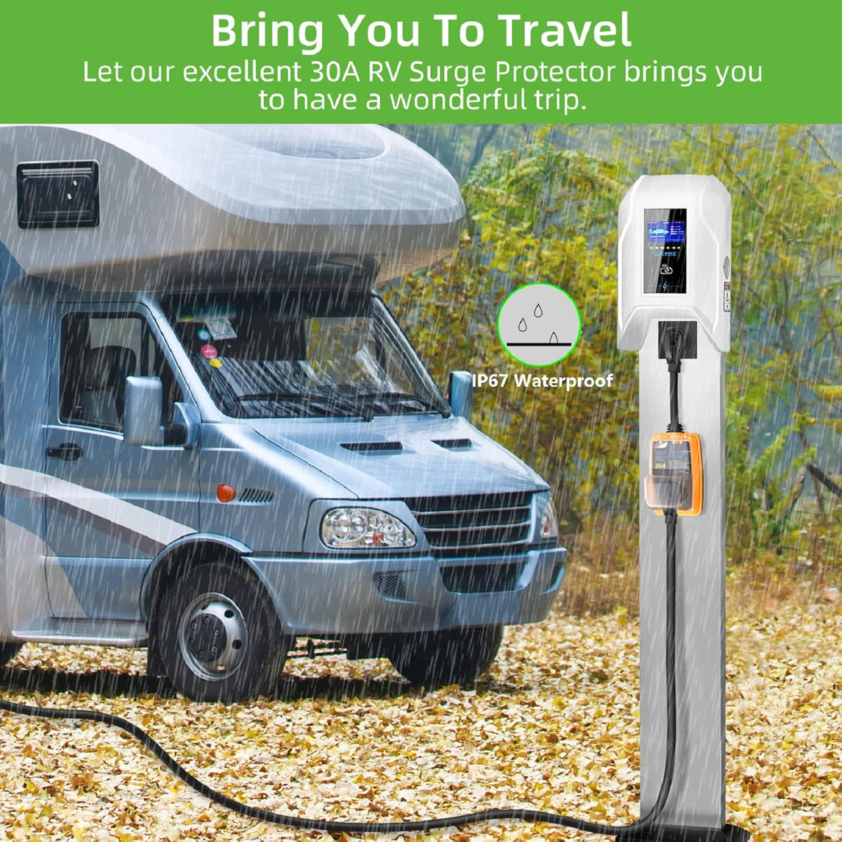 30 Amp RV Surge Protector with Waterproof Cover F8482