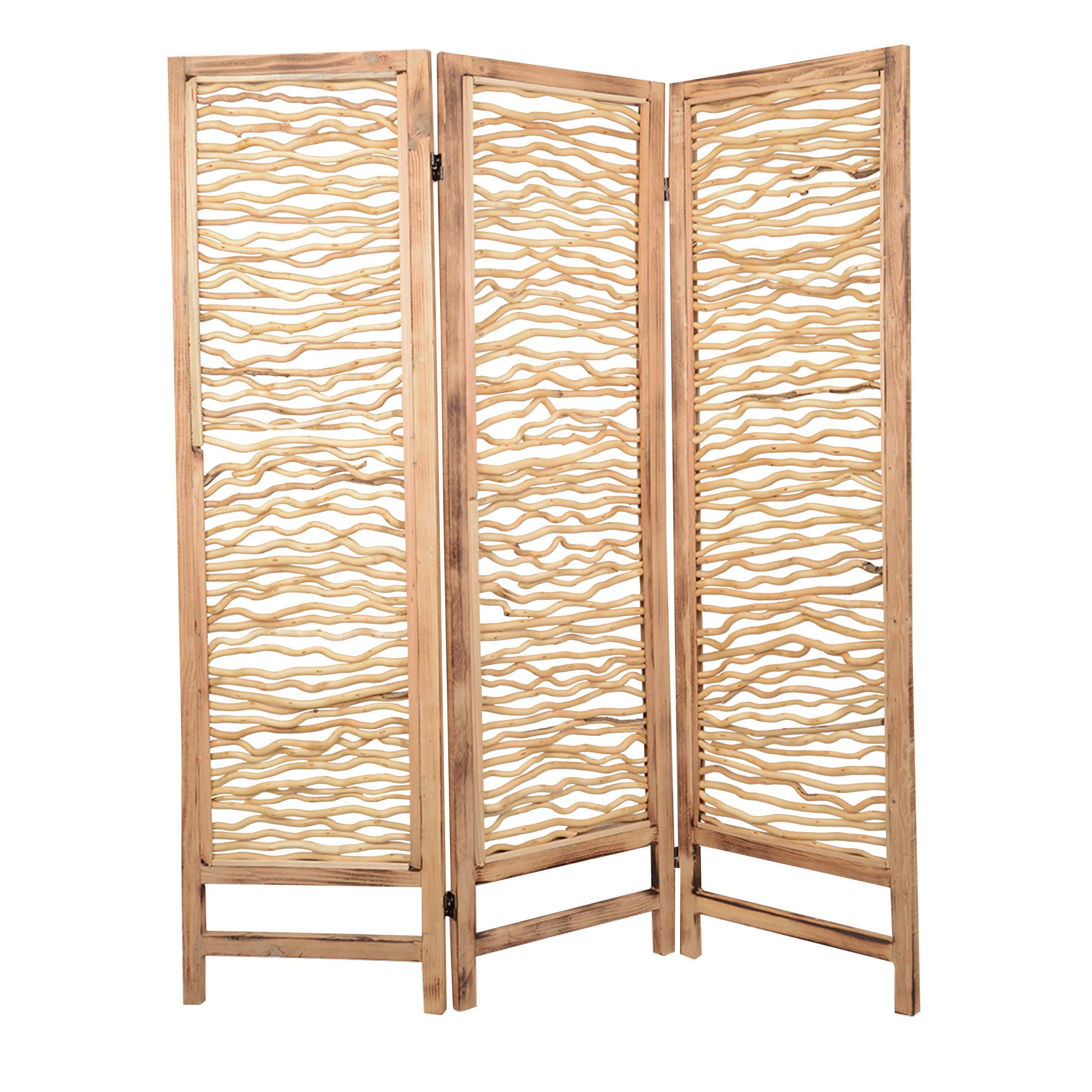 Brown 3 Panel Wood Screen M797144