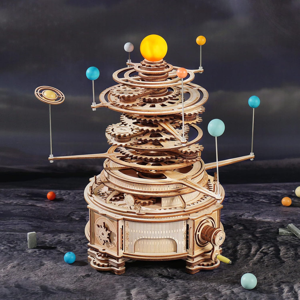 3D Wooden Puzzle Solar System Model Kit Mechanical Orrery Craft Kits Pack of 2 H96235