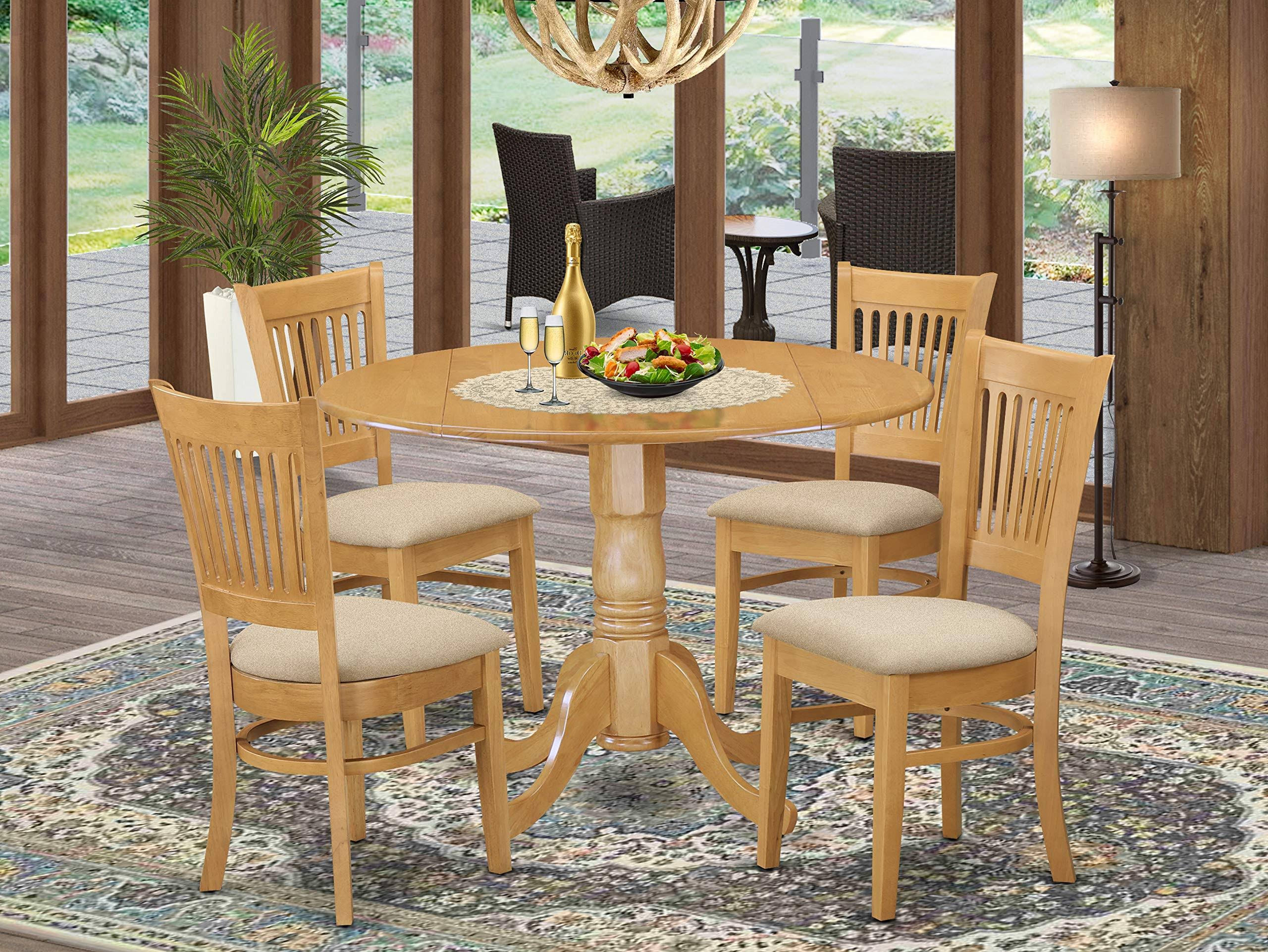 5-Piece Kitchen Table Set, Oak Finish K8533