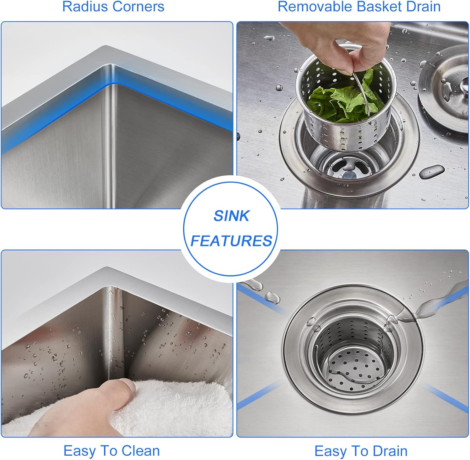 30 x 18 inch Undermount Stainless Steel Kitchen Sink Z895040