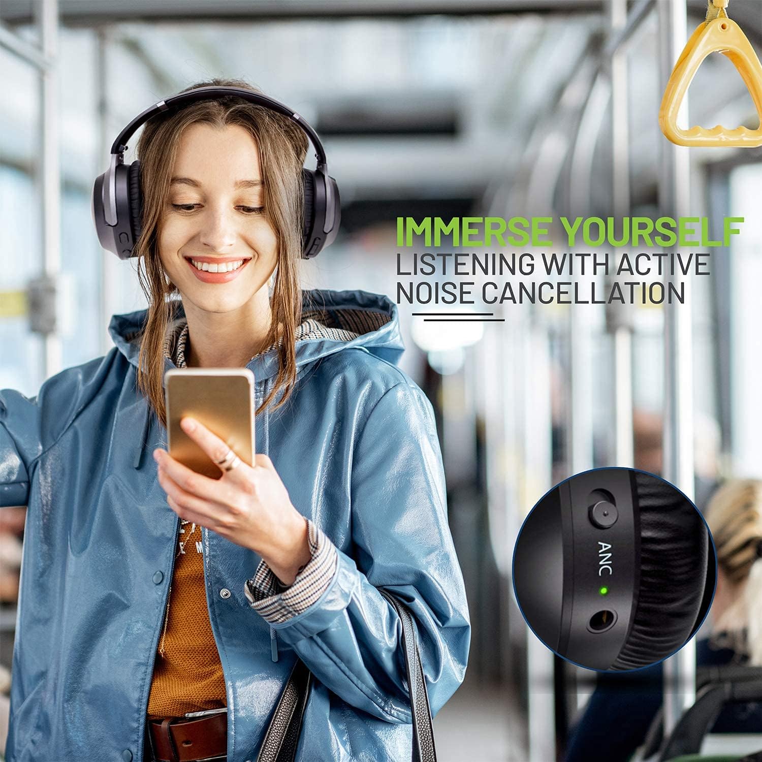 Wireless Noise Cancelling Headphones with Charging Dock Base, Bluetooth 5.0 Headset with Boom Mic M3272