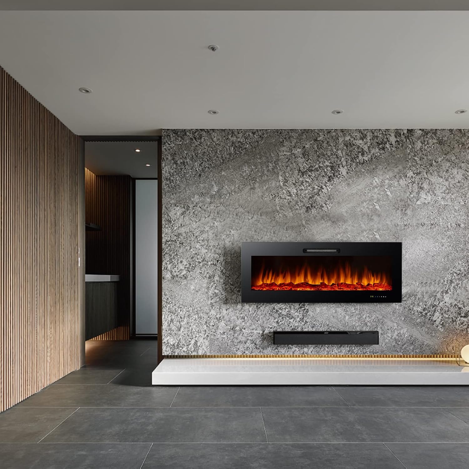 Black Electric Fireplace A1003
