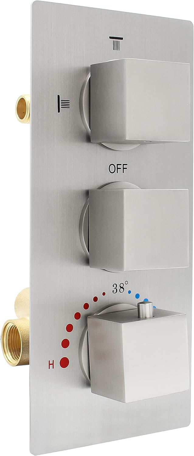 Matte Black 3 Way Brass Shower Valve Z42409