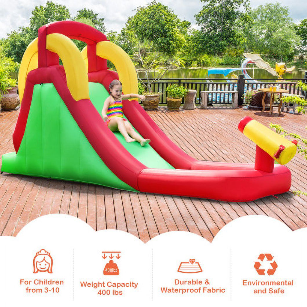 Inflatable Water Slide Bounce House with Climbing Wall and 550W Blower Z2505
