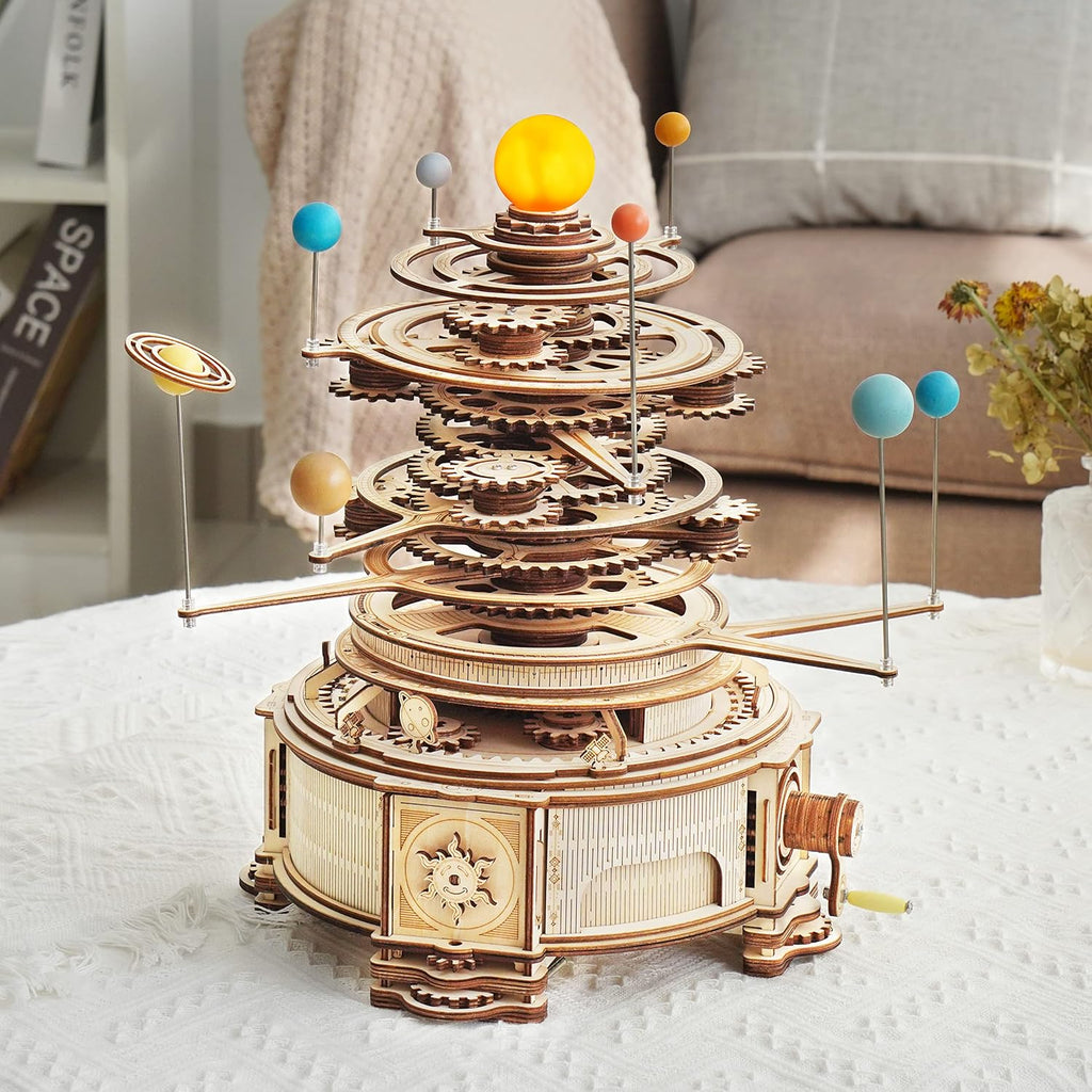 3D Wooden Puzzle Solar System Model Kit Mechanical Orrery Craft Kits Pack of 2 H96235