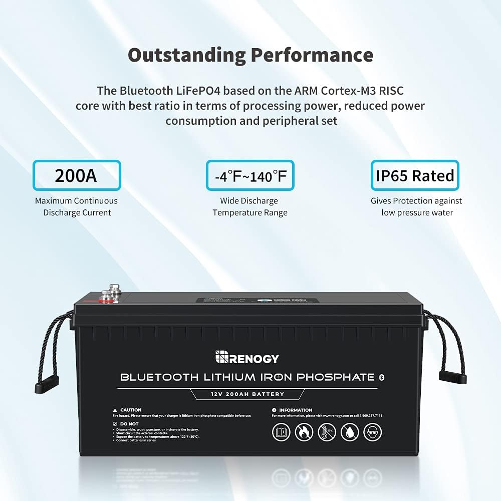 12V 200Ah LiFePO4 Deep Cycle Lithium Battery with Bluetooth K332