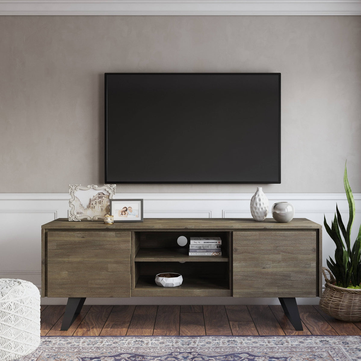 Solid Acacia Wood TV Media Stand O8820