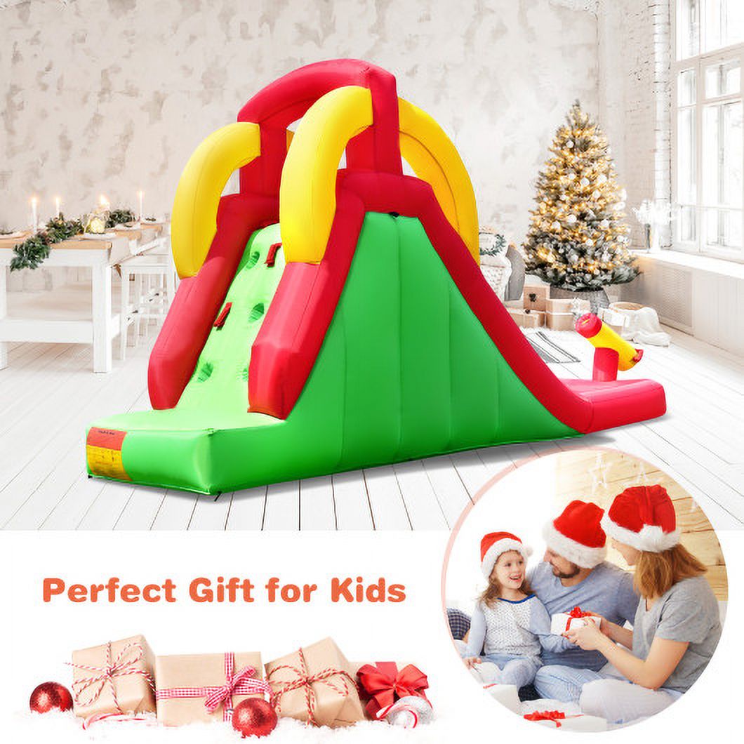 Inflatable Water Slide Bounce House with Climbing Wall and 550W Blower Z2505
