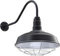 Matte Black Steel Gooseneck Barn Light with Wire Guard A225