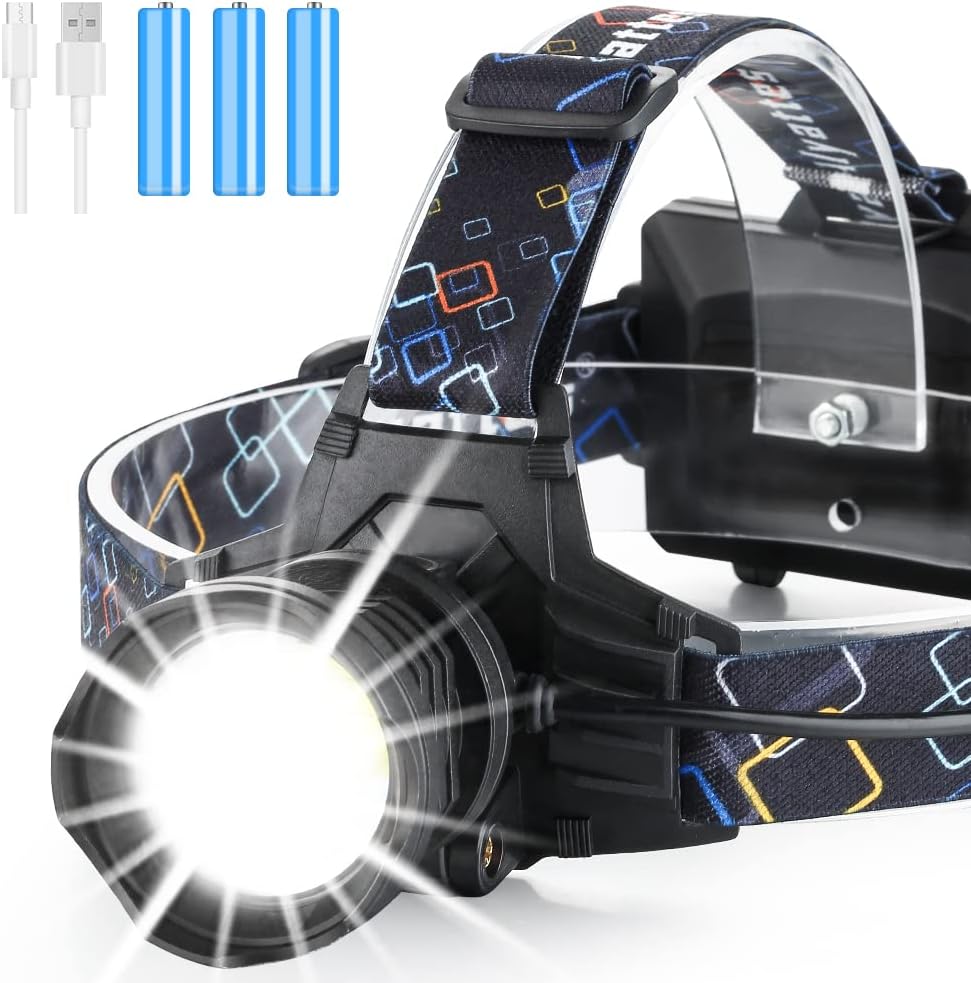 66000 Lumen Rechargeable LED Headlamp T866034