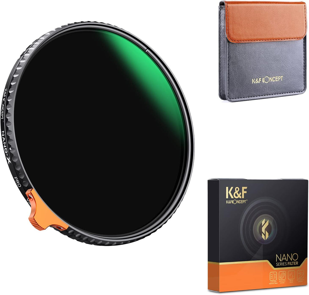 82mm Variable ND Filter ND2-ND400 with Optical Glass Leather Case Y7946