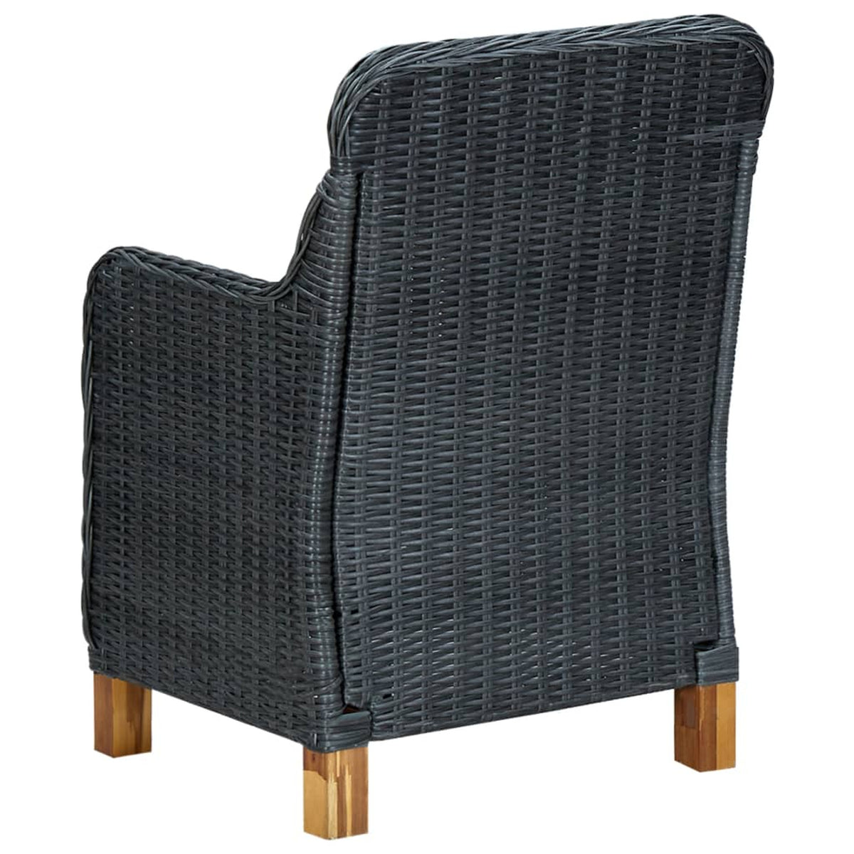 2 pcs Poly Rattan Patio Chairs with Cushions Dark Gray X3344