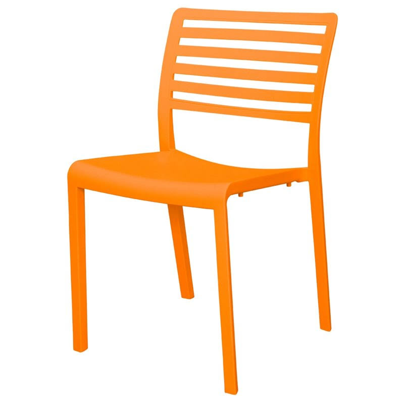 Orange Resin Patio Dining Side Chair X724441