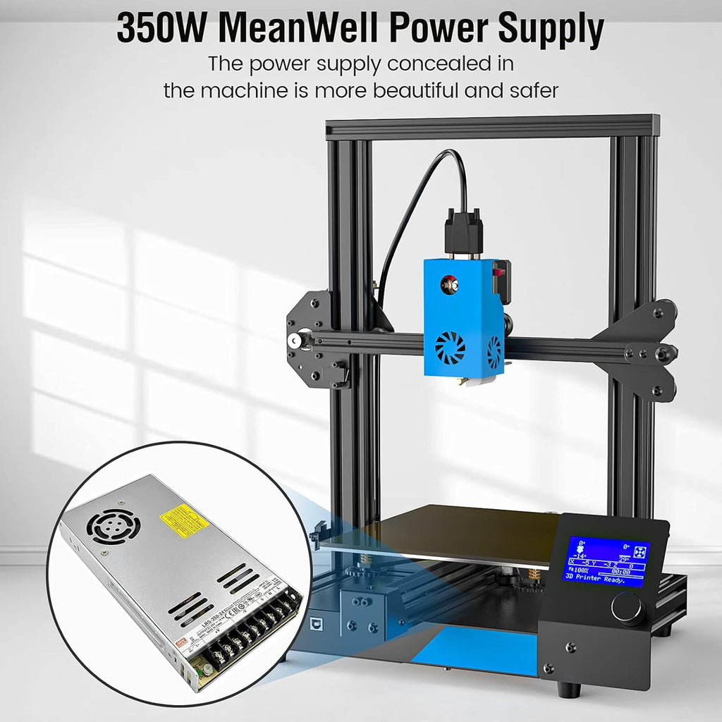 3D Printer with Carborundum Glass Platform, 9.2x9.2x10.8in Q99606