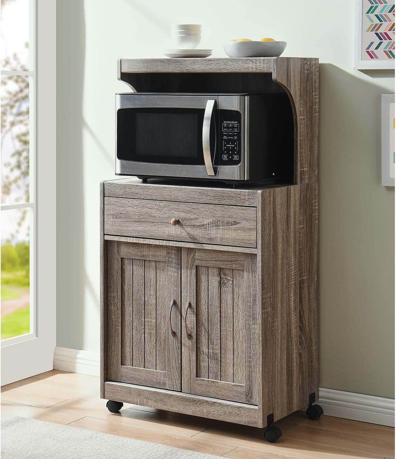 Grey Microwave Cart R608