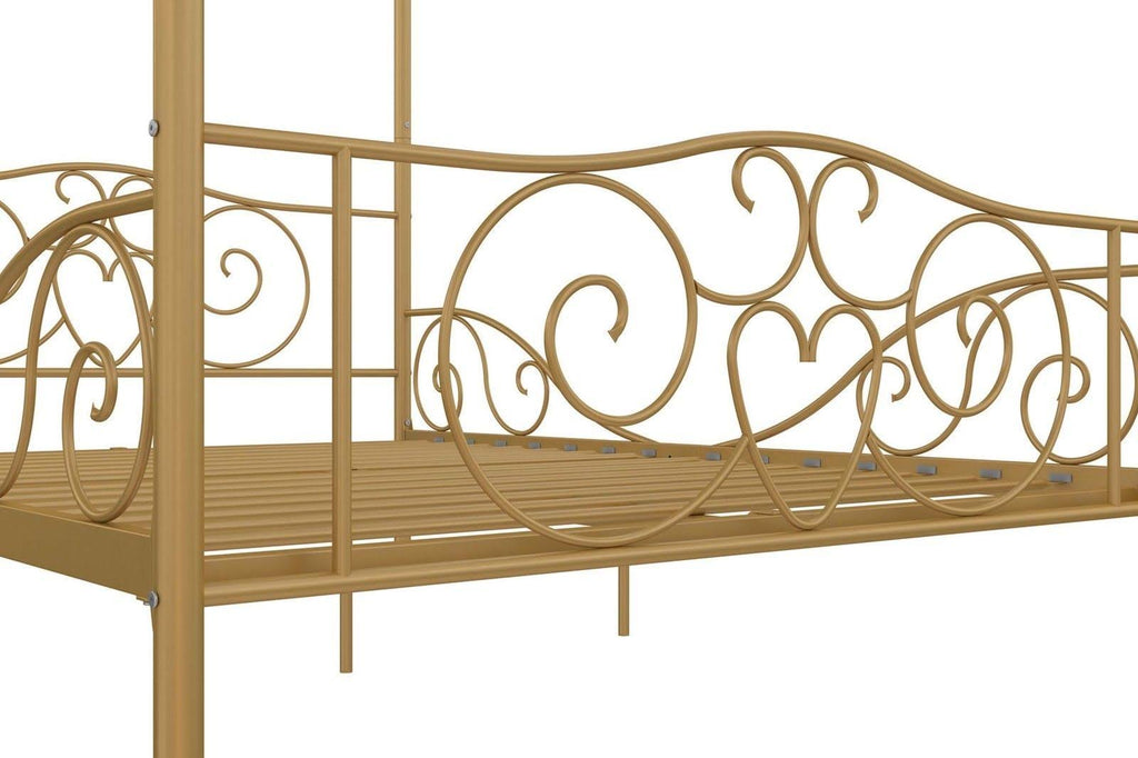 Gold Full Size Metal Canopy Bed Frame V360282