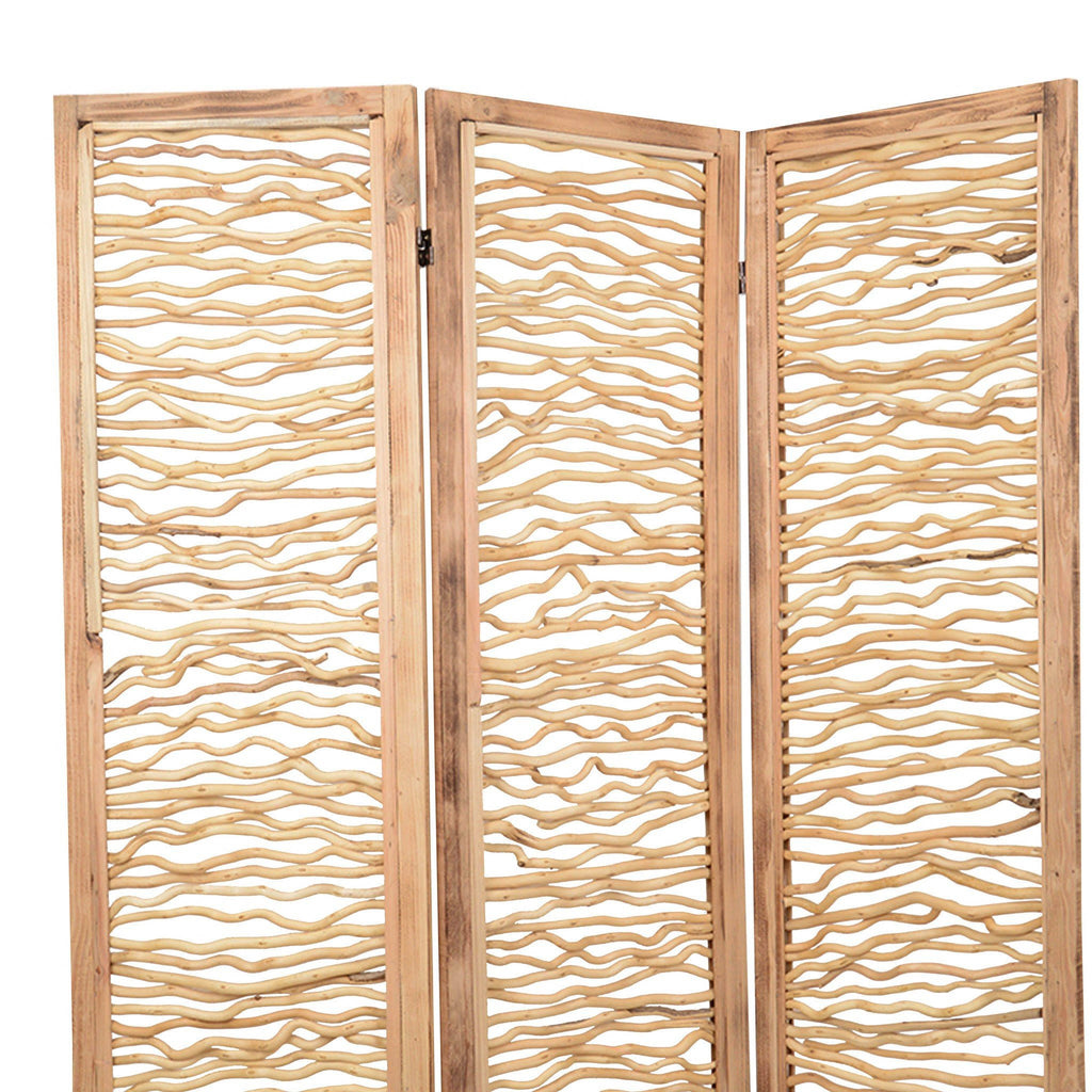 Brown 3 Panel Wood Screen M797144