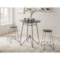 Gray Oak Counter Height Table with 2 Stools 3PC Set D30573
